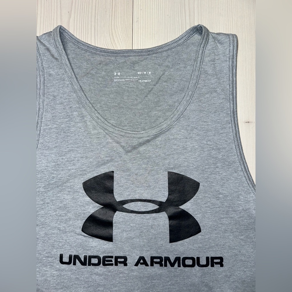 Under Armour Gray and Black Athletic Tank Top - Picture 3 of 4